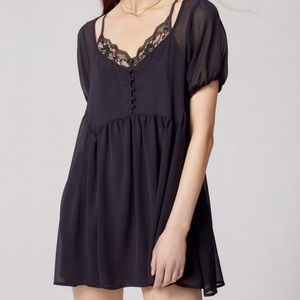 urban outfitters cecilia removable-slip babydoll mini dress